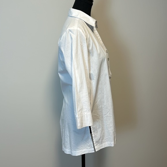Zac & Rachel White Button-Front Tunic Sz S - Picture 7 of 8